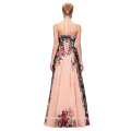 Grace Karin New Fashion Ladies Chiffon Backless Long Floral Printing vestido de noite grande vestido mulheres CL7503